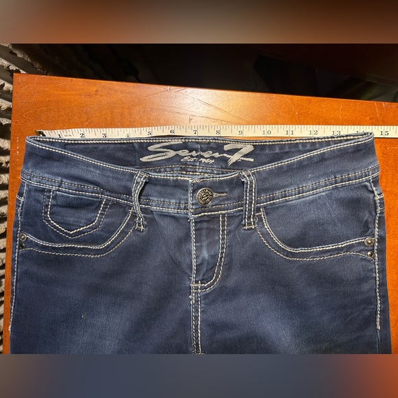 Seven Jeans Mid Rise Dark Wash Rocker Slim Bootcut Women’s Sz 2 - Picture 9 of 10